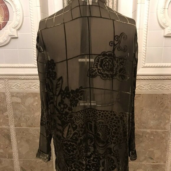 COLDWATER CREEK. Burnout Sheer. Size XL. Button Up Top. Long Sleeve. B12 - Picture 4 of 9